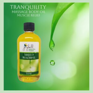 Tranquility Massage Body Oil – Infused with Tea Tree, Jasmine & Eucalyptus for Deep Muscle Relief, Skin Hydration & Relaxation